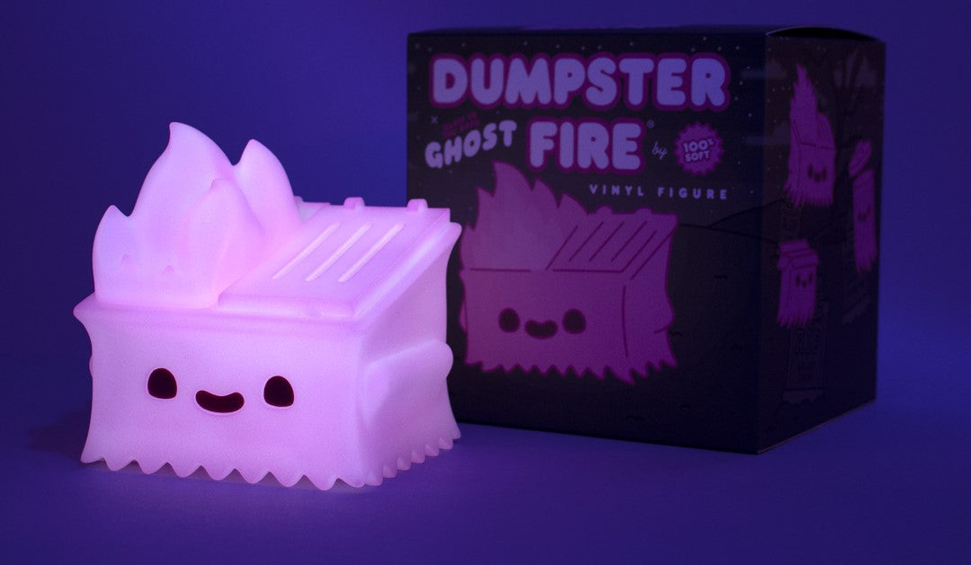 Glowing Glow in the Dark Pink Ghost Dumpster Fire