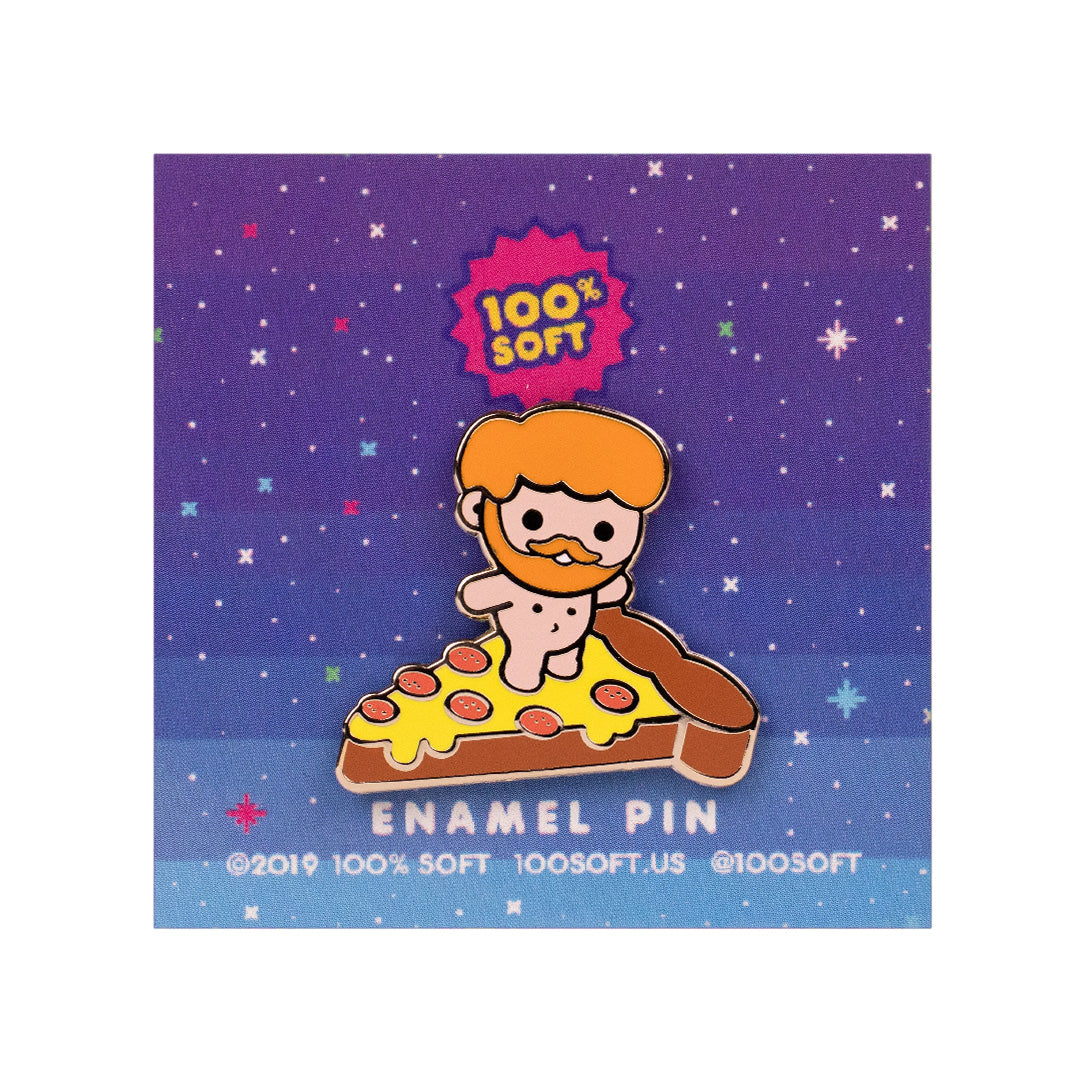 Pizza Surfer Enamel Pin