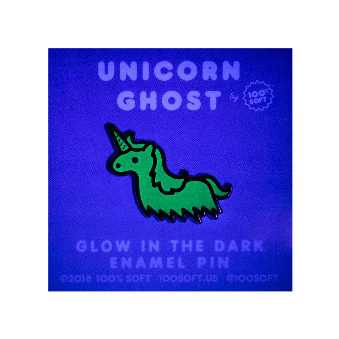 Unicorn Ghost - Glow in the Dark Enamel Pin