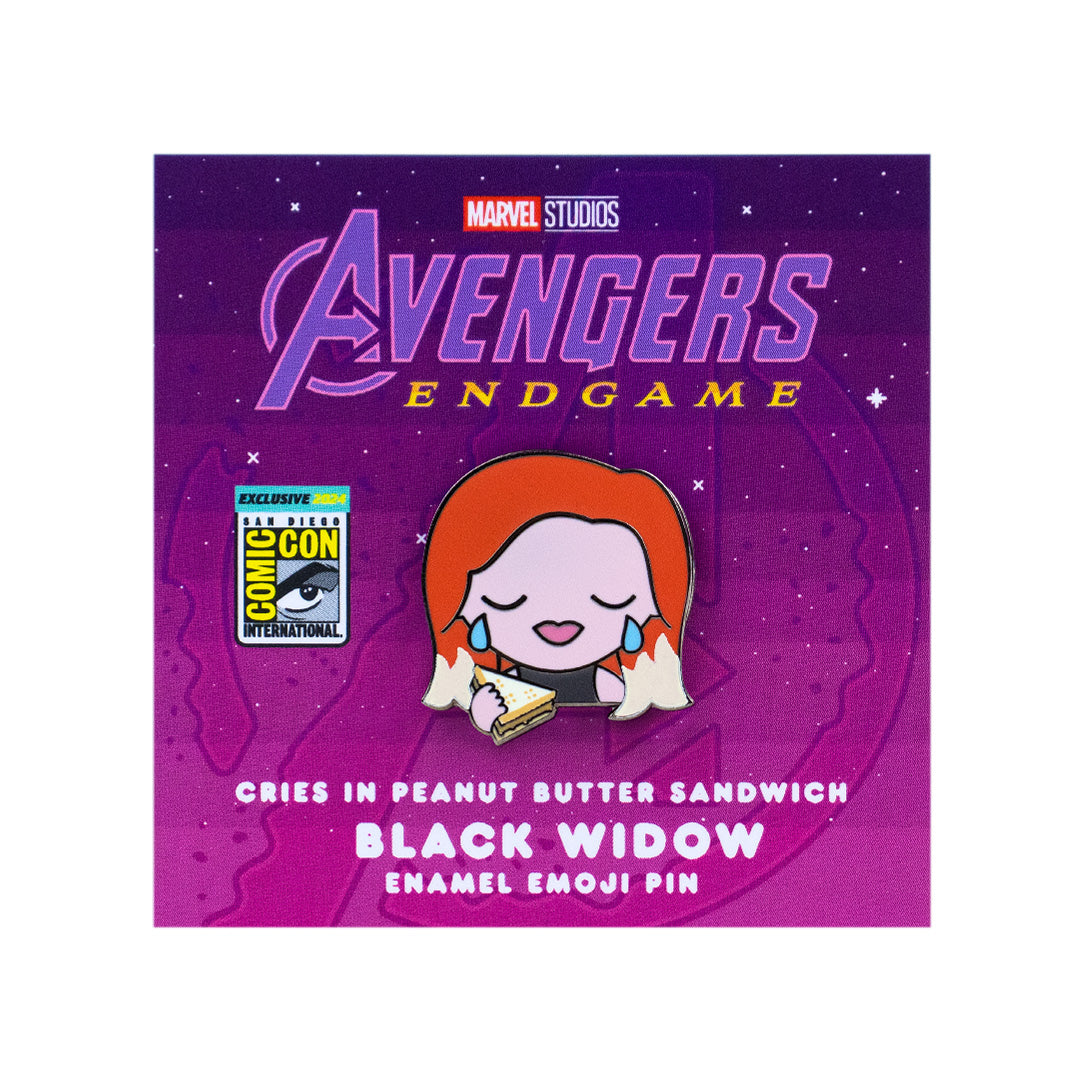 Cries in Peanut Butter Black Widow Enamel Pin