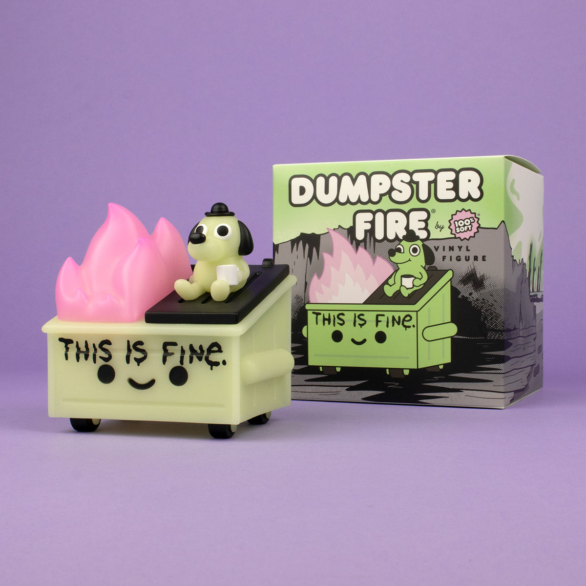 Dumpster Fire - This is Fine Vinyl Figure - GID Edition