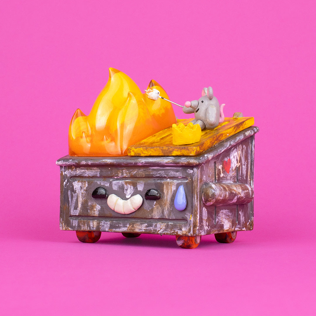 Dumpster Fire Vinyl Figure - Zero Productivity Custom