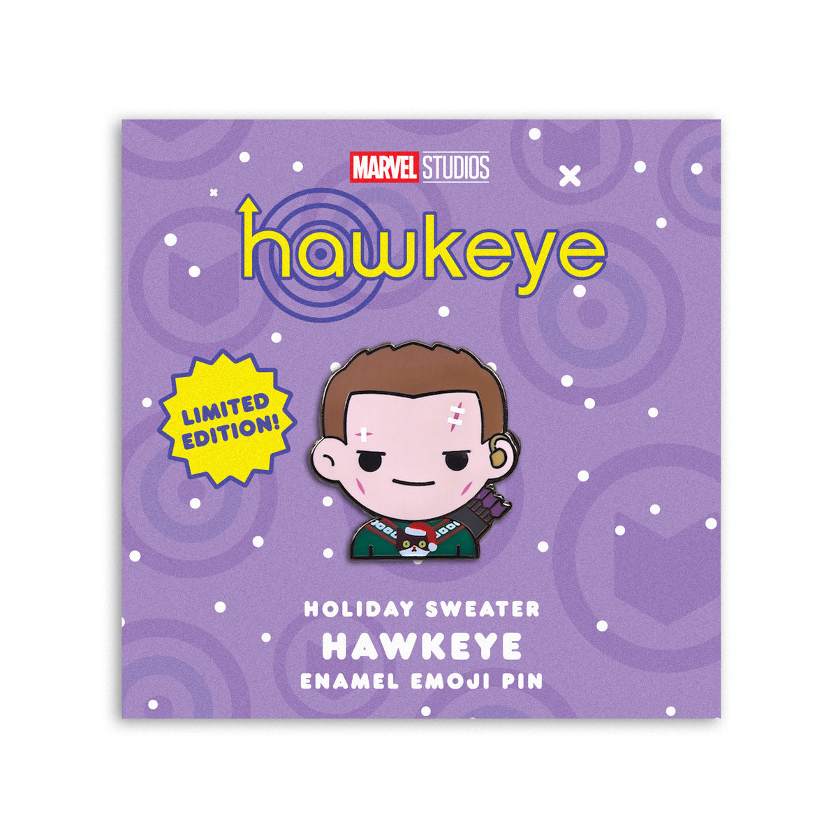 Holiday Sweater Hawkeye Enamel Pin