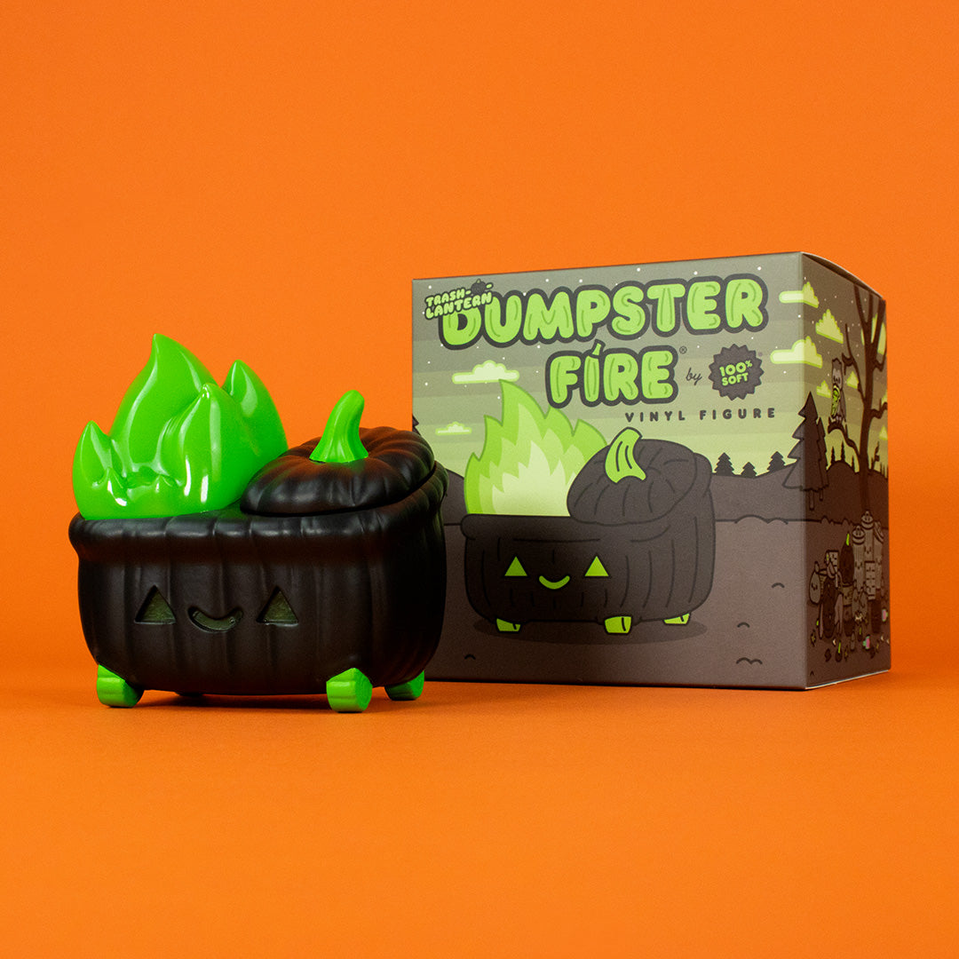 Trash-O-Lantern Dumpster Fire Vinyl Figure - Green Poison Edition