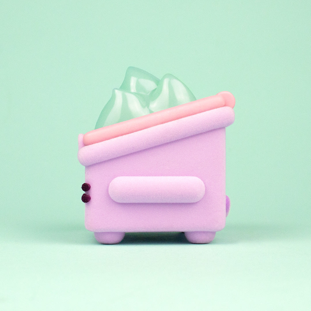 Pusheen Dumpster Fire Vinyl Figure - Lilac Flocked Edition