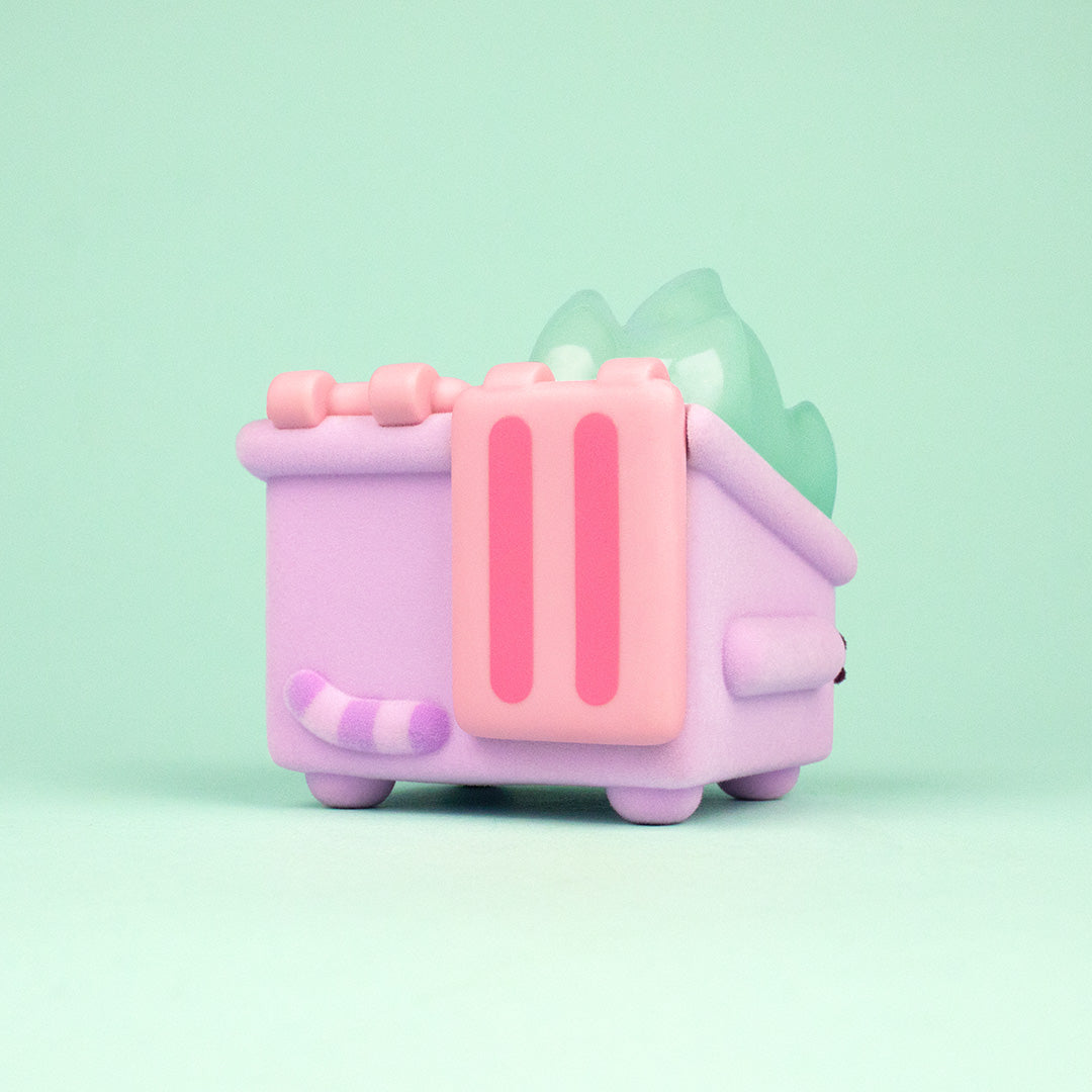 Pusheen Dumpster Fire Vinyl Figure - Lilac Flocked Edition