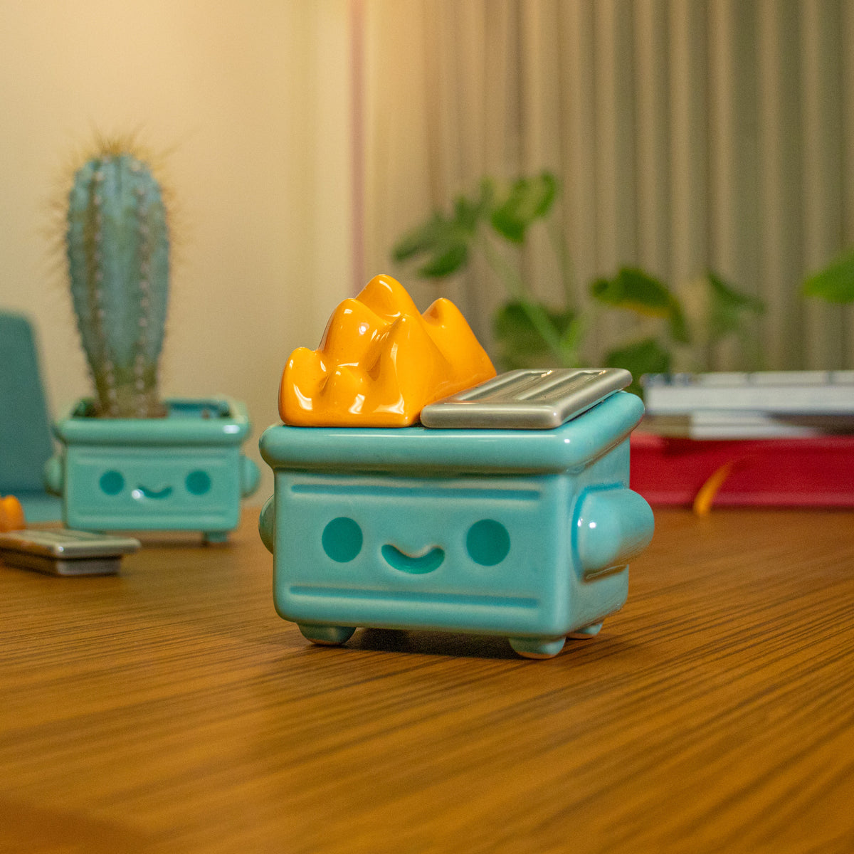 Dumpster Fire Trash Stash Ceramic Figure