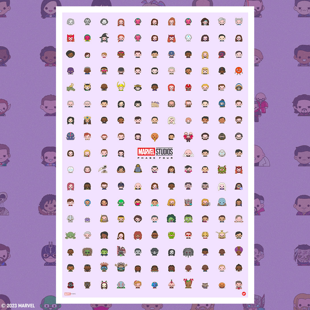 100% Soft x Marvel Studios Phase 4 Emoji Poster