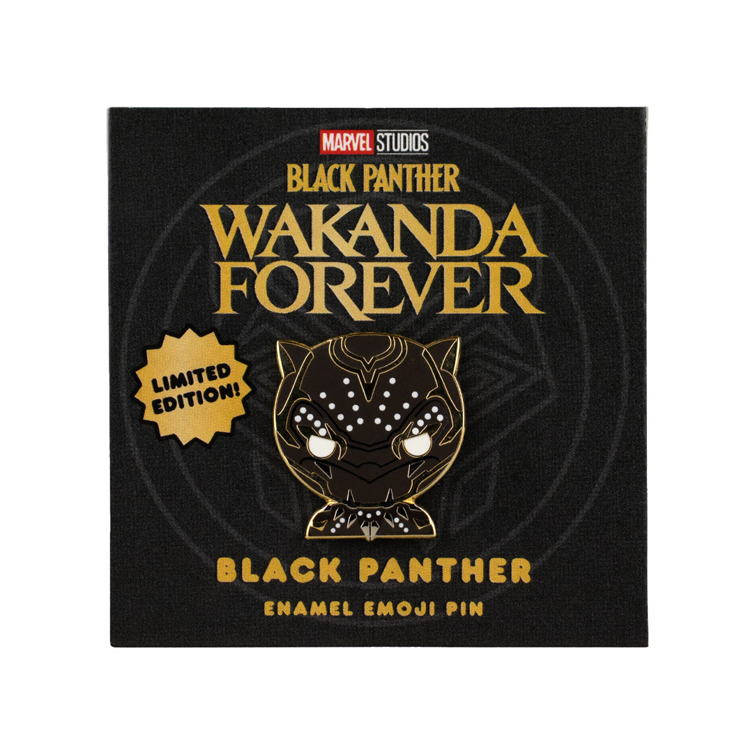 narvel studios wakanda forever limited edition black panther enamel emoji pin
