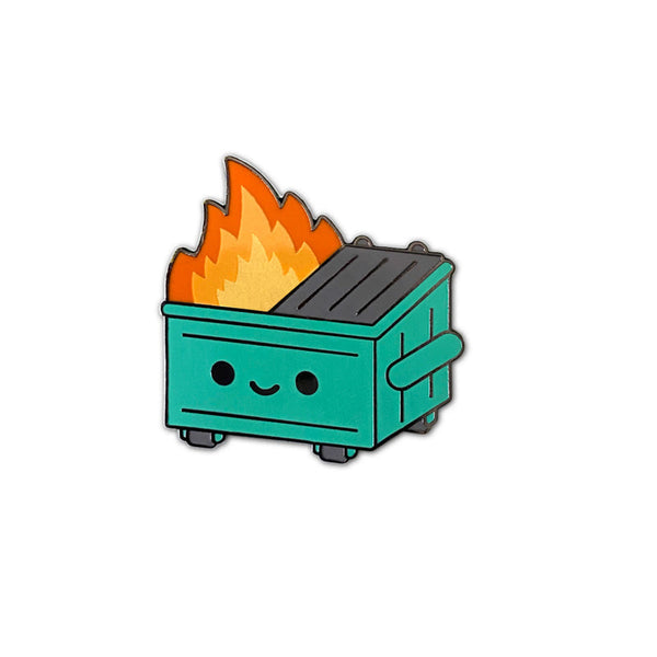 Dumpster Fire Enamel Pin - 100% Soft