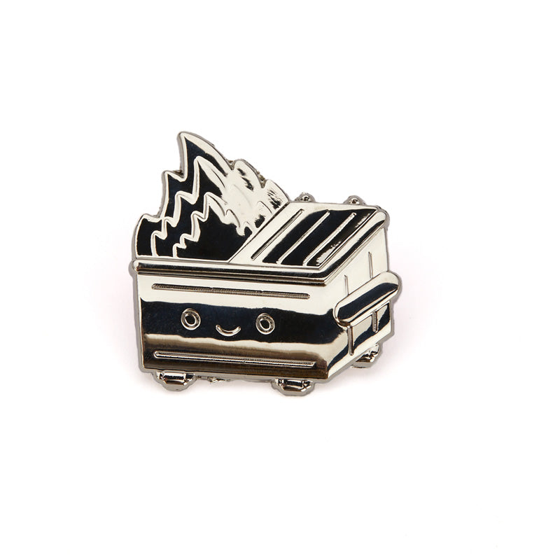 Dumpster Fire - Chrome Trash Enamel Pin