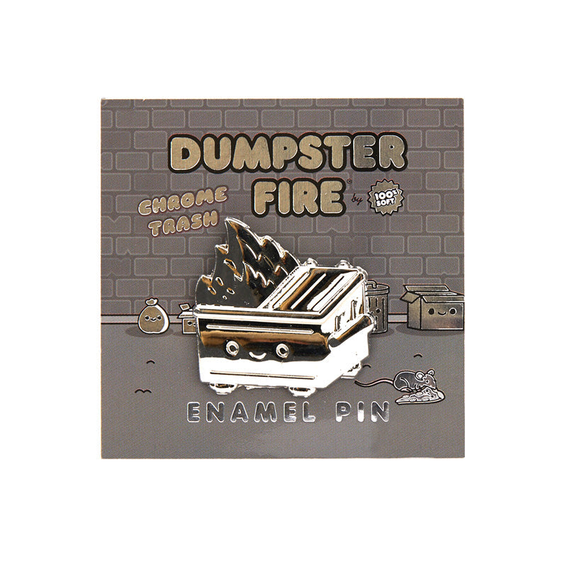 Dumpster Fire - Chrome Trash Enamel Pin