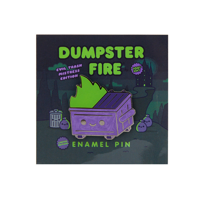 Dumpster Fire - Evil Trash Mistress GID Enamel Pin - Limited Edition