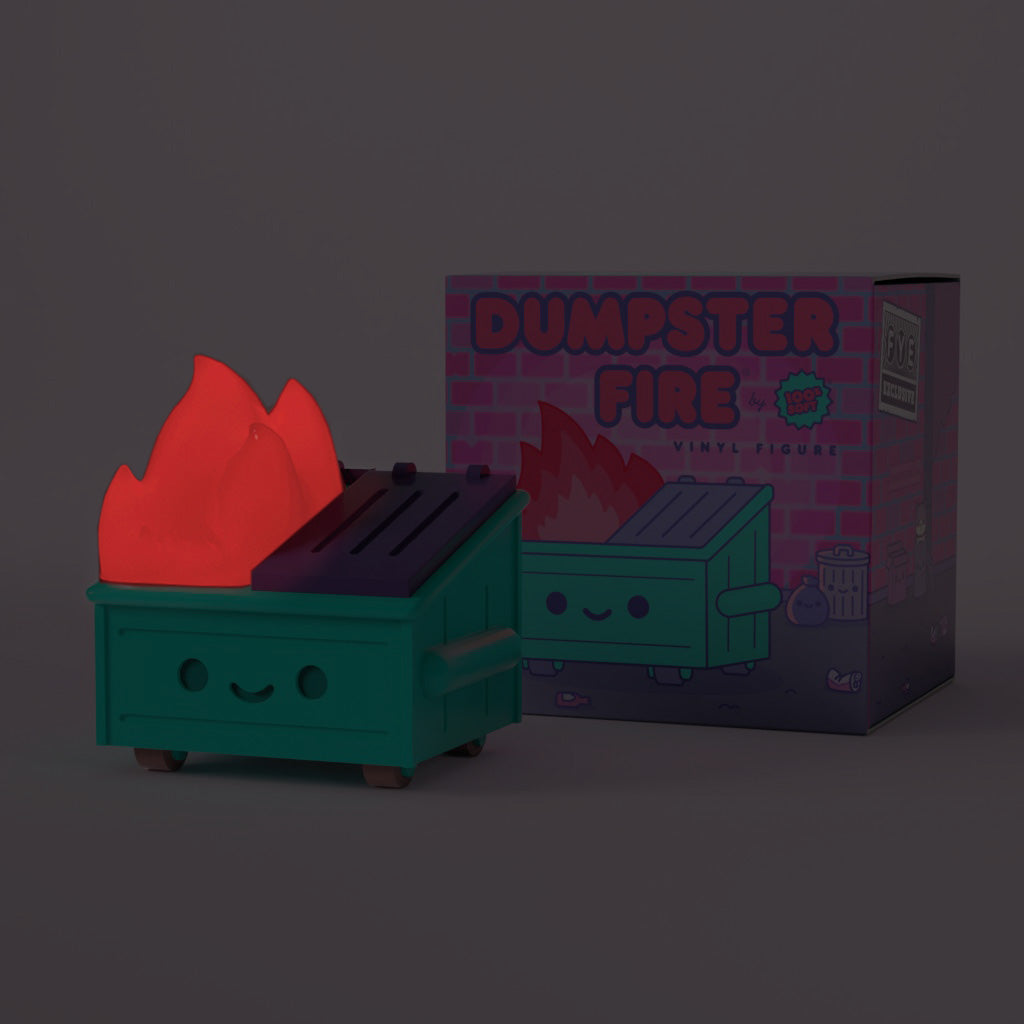 Dumpster Fire Red Flame Glow in the Dark Vinyl Figure