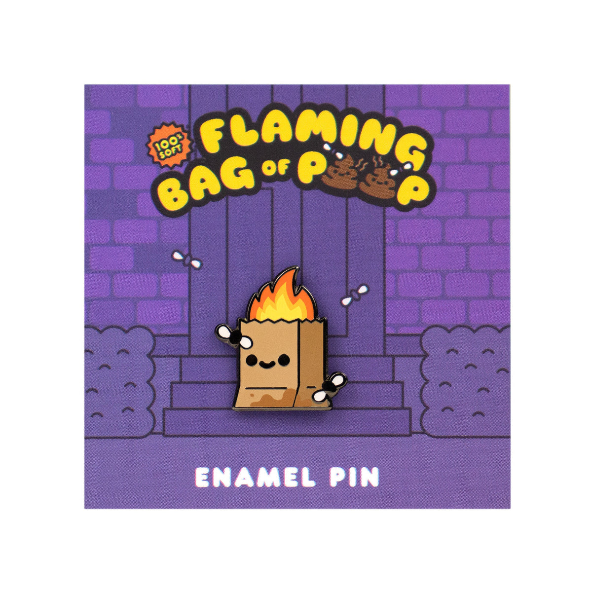 Flaming Bag of Poop Enamel Pin