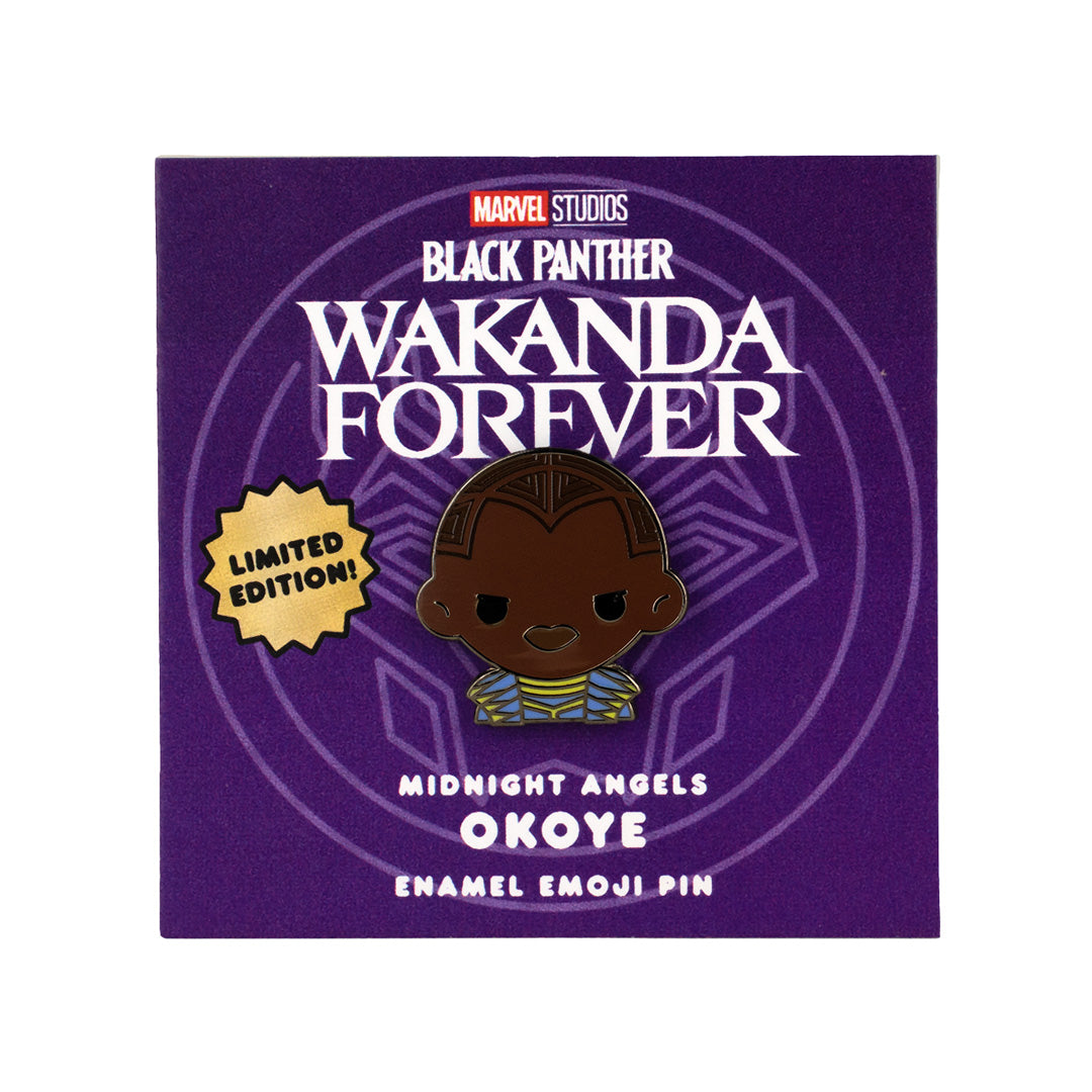 marvel studios black panther wakanda forever mightnight angels okoye enamel emoji pin