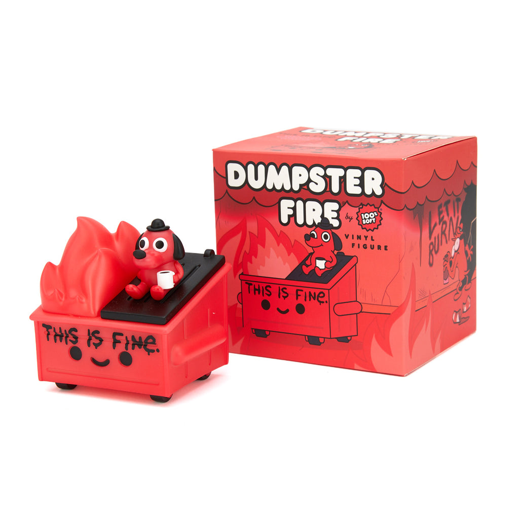 100% Soft Lil Dumpster Fire This is Fine Vinyl Figure SIGNED factory BY TRUCK